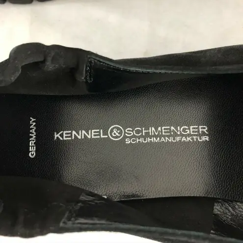 Kennel & Schmenger Womens Malu Flat Suede Faux Fur Slip On Bow Black Size 7.5