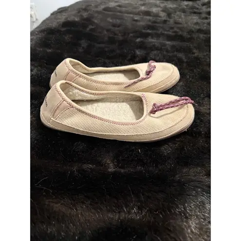 L.L.Bean  Hearthside Slippers Ballet Beige Suede Fleece-Lined Comfort shoes Size 8 - Image 3