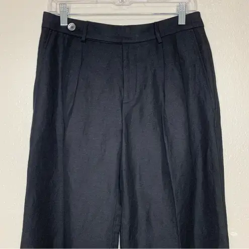 Ralph Lauren NWOT Lauren  Linen Blend Black Wide Leg Women’s Pants