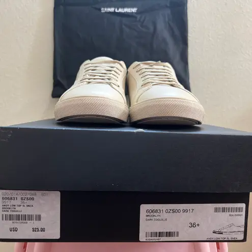 Saint Laurent Sneakers Andy Low Top Brooklyn Dark Coquille Casual Womans Sneaker