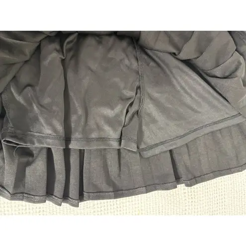 Nylon Apparel Nashville Pleated Crystal Mini Skirt Women Medium Shorts Black