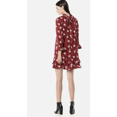 Rebecca Taylor Ikat Paintbrush Ruffle Dress Size 10 New with Tags