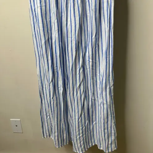 Peppermint Blue/White Striped Sleeveless Jumpsuit Women's Small