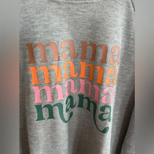Blooming Jelly Gray Sweatshirt with Colorful 'Mama' Print Size XL