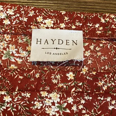 Hayden Los Angeles Floral Long Sleeve Maxi Dress Rust Brown Square Neck M Size M