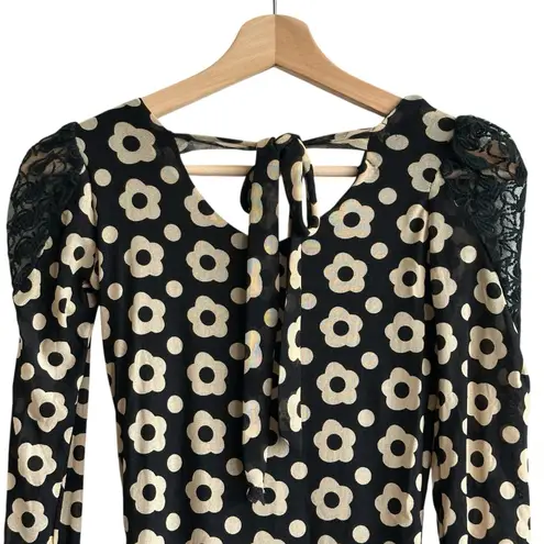 Paco Rabanne VTG Y2K floral shiffon lace shoulders top Grunge Whimsigoth L Size L