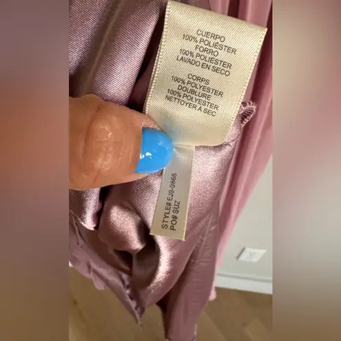 Eliza J Pleated Embellished High-Low Gown rose pink size 6 NWT