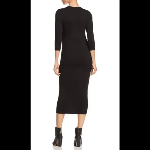 Michael Stars New. black ruched midi dress. Large. New