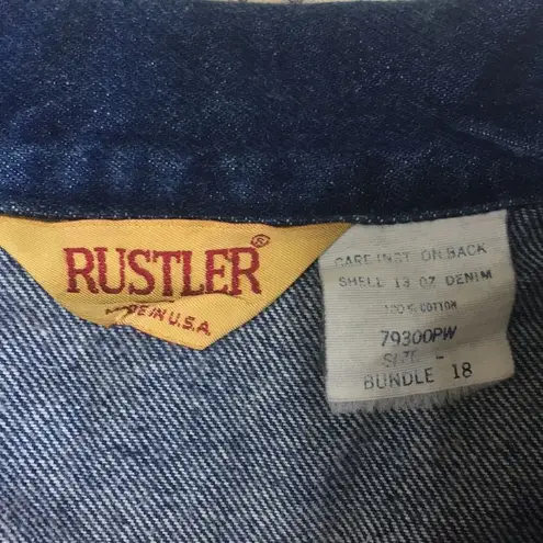Rustler  Denim Trucker Jacket Size Large - Image 2