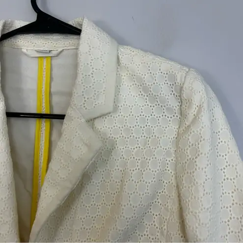 NWOT Boden Ivory Eyelet Lace Cotton Fitted Blazer/Jacket Size 4 NEW White