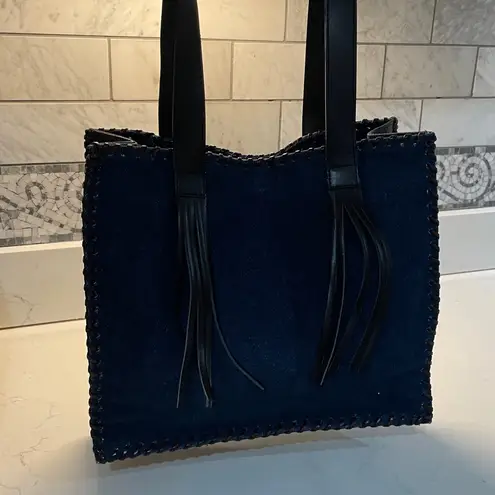 Kenzo Tote Denim Blue and White Patterned Tote Bag with Denim Sneakers. Size 38 Black