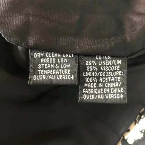 Ellen Tracy Lynda Allard for Linen Blend Floral Blazer Jacket Size 4