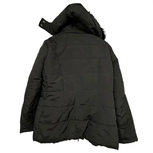 New York & Company Black Puffer Jacket Women’s Large | Zip Front Coat w/ Hood