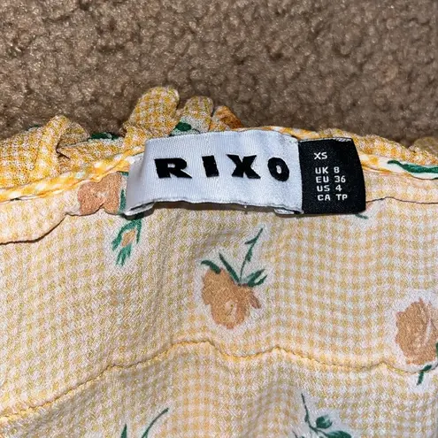 Rixo London Belle Floral Gingham Check Silk