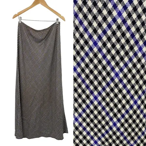 Vintage Maxi Skirt Gingham Plaid Buffalo Check A Line Wool Blend Womens 1X