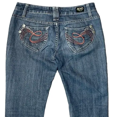 Akademiks RED/CLEAR CRYSTAL EMBELLISHED STRAIGHT LEG JEAN STYLE N50P102R SIZE 24