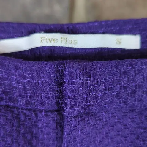 five Plus Shorts Purple Tweed Woman's Size Asian small Lined Bright Pockets Purple