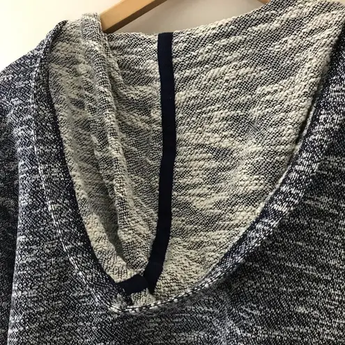 Susan Graver Weekend Navy Blue Lightweight Spring Cardigan Hooded Jacket Top XL