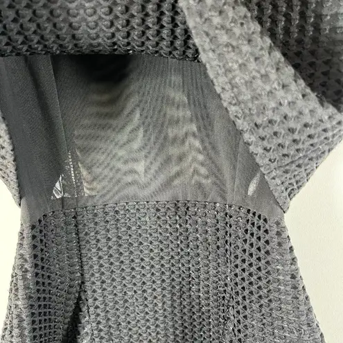 Maje Womens Back Zip Sleeveless Crew Neck Layered Swing Dress Black Sz 1/Small