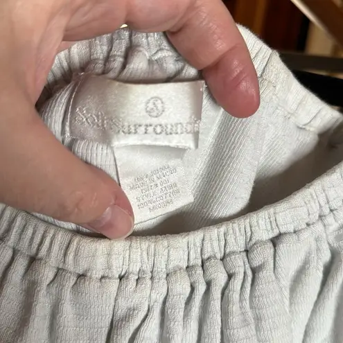 Soft Surroundings Essie Top Lite Blue Off Shoulder 100% Cotton Blouse Sz Medium