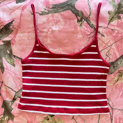 Brandy Melville red + white striped tank top