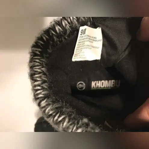 Khombu Laura leather black water repellant booties women size 9M