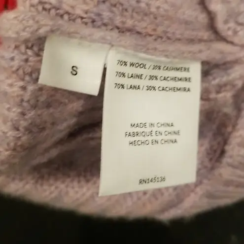 💕NAADAM💕 Asymmetrical Draped Sweater Wool Cashmere Heathered Purple Small NWT