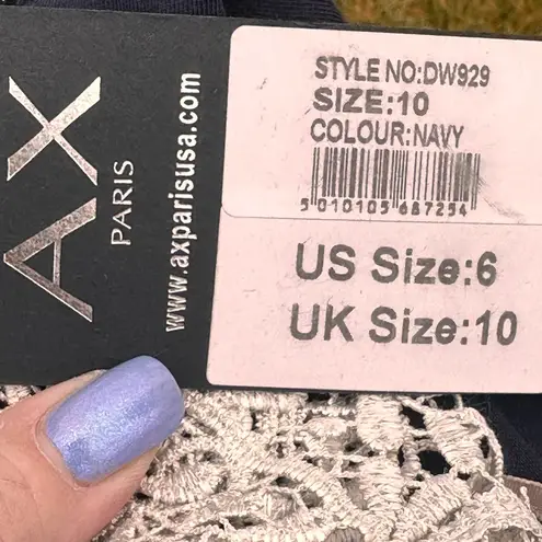 AX Paris Crochet Neck Navy Body-con Dress