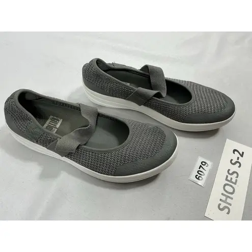 FitFlop Womans Comfort Fashion Sneakers 9 Gray Sparkly Band