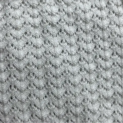 Vtg Y2K Madden NYC Women’s White Cotton Crochet Cardigan Size L Button Front Size L