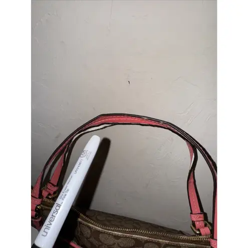 Coach y2k  Signature Peyton East West Double Zip Carryall Gold Khaki Pink Purse - Image 10