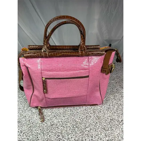 Samantha Brown Pink Croc Embossed Weekender Travel Bag