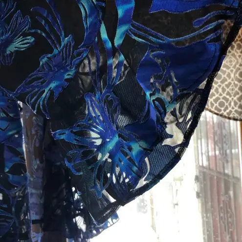 Sheer Blue Floral Kimono Size 22W