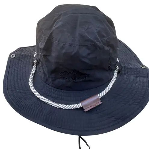Travellers Safari Boonie Bucket Hat Side Snap Sun Packable Cruise Beach Holiday Black