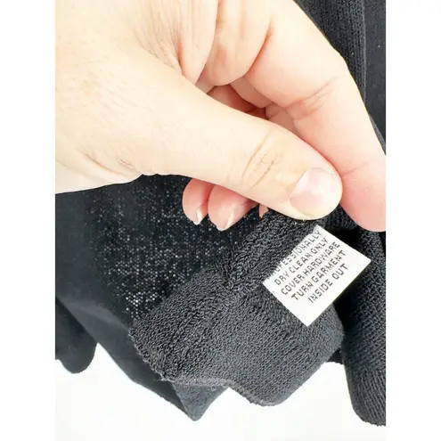 St. John Black Santana Knit Side Snap Wrap Sweater Top Gold Silver Studded 8