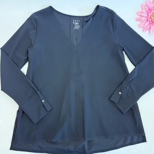 Aday Something Tailored Shirt Navy Minimalist Contemporary Travel Quiet Luxury Blue