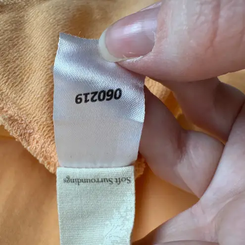 Soft Surroundings Sweatshirt Sz M Tunic Pockets Comfy Roll Tab Sleeve Peach
