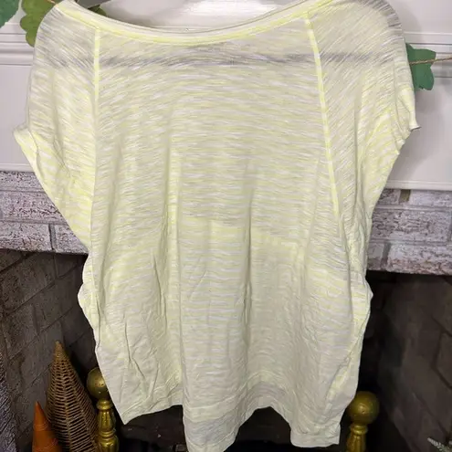 We The Free Free People batwing oversized t shirt size small pastel yellow and white stripe