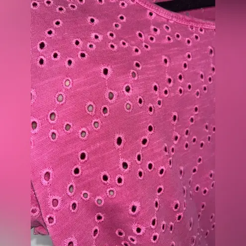 Sundance All About the Eyelet Magenta Fushia Blouse Embroidered Boho Size Medium