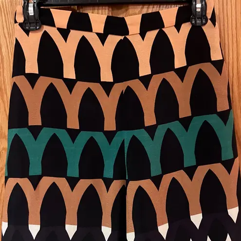 ZARA  High Waist Wide Leg Geometric Tribal Safari Print Palazzo Pants Size XS‎