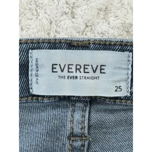 Evereve The Ever Straight High Rise Womens Jeans Size 25 Dark Wash Denim