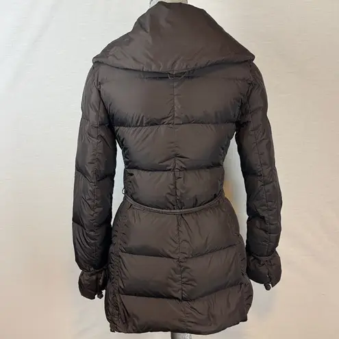 ADD Down Women's Sz 4 Brown Belted Puffer Oversized Shawl Pillow Hood Goose Down