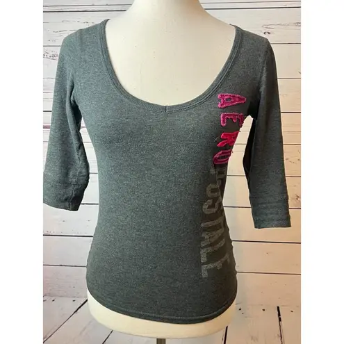Aeropostale Pullover shirt size XS Extra Small Raised Spell Out Y2K 80s 90s Gray