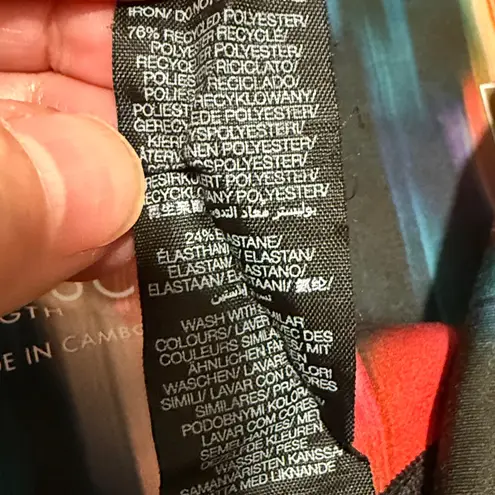 Sweaty Betty Super Sculpt black/ orange patterned 7/8 length leggings sz S