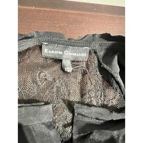 Karina Grimaldi 100% Silk Romper XS Lace Back Drama & Date-Night Sass