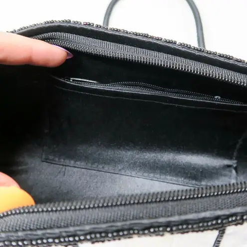 Vintage 80s Mother of Pearl Barrel Bag Black