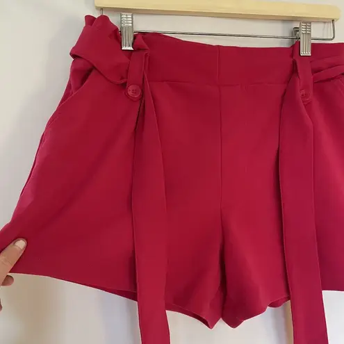 Sincerely Jules Womens Red High-Waisted Buttoned Shorts XL women's barbiecore