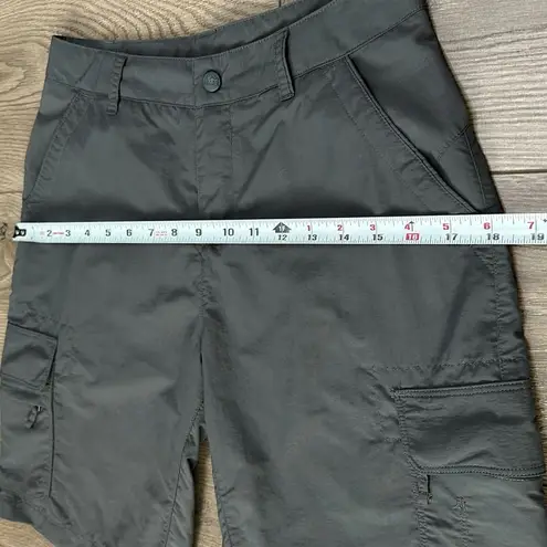 REI Cargo Nylon Bermuda High Rise Hiking Casual Shorts Size 2 Gray
