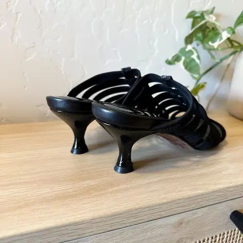 Donald J Pliner | Y2K Vintage Strappy Stretch Kitten Heel Sandals Size 7 Black