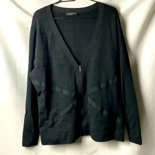 Lane Bryant  WO SIZE 1X BLACK ZIP FRONT SWEATER GOOD CLEAN CONDITION ZIP FRONT - Image 1